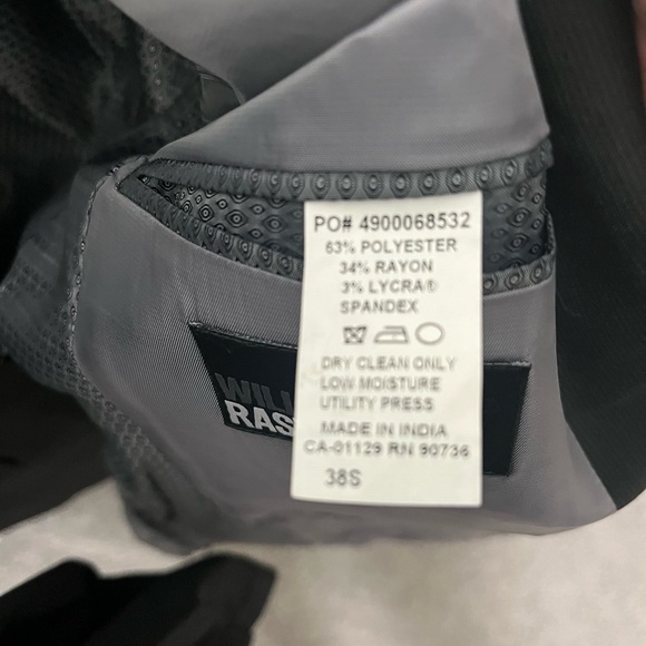 38S 2Pc Suit Men's Black William Rast Blazer & Pants - Picture 4 of 15